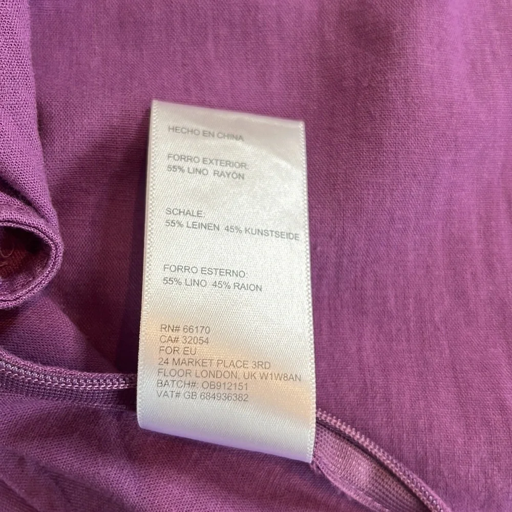 Urban Outfitters Purple Wrap Jumpsuit Linen Blend Wide Leg